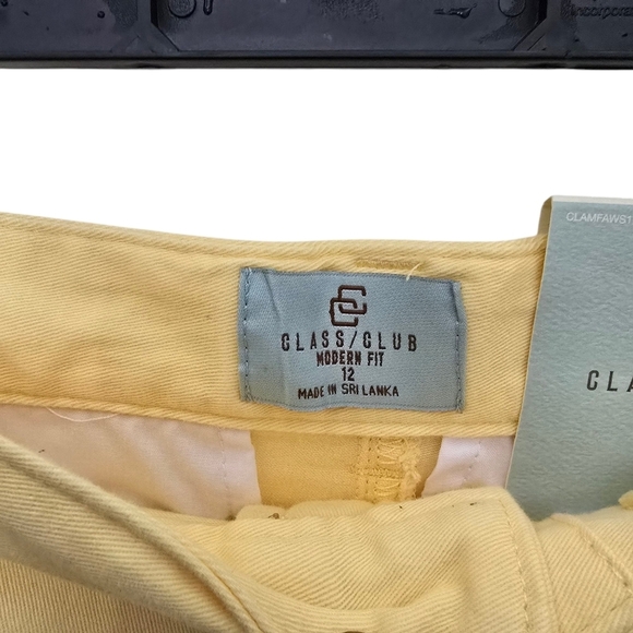 Class Club Boys Modern Fit Yellow Bermuda Straight Shorts 12 Large Pants Cotton - Picture 4 of 5